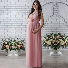 Women's Lace Bra Maternity Maxi Dress