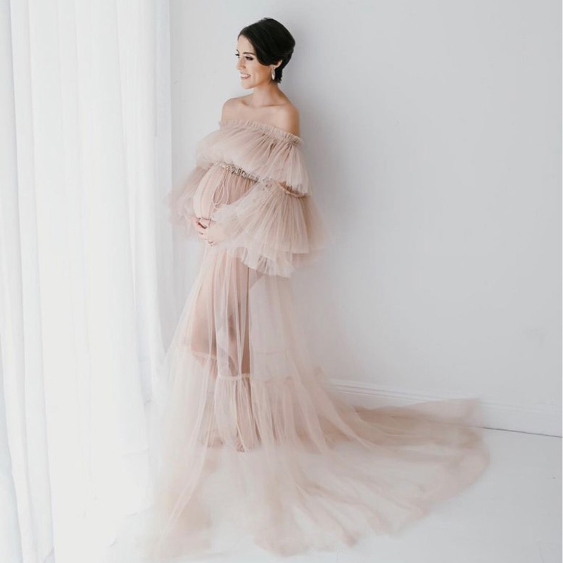 Elegant Tulle Maternity Dress